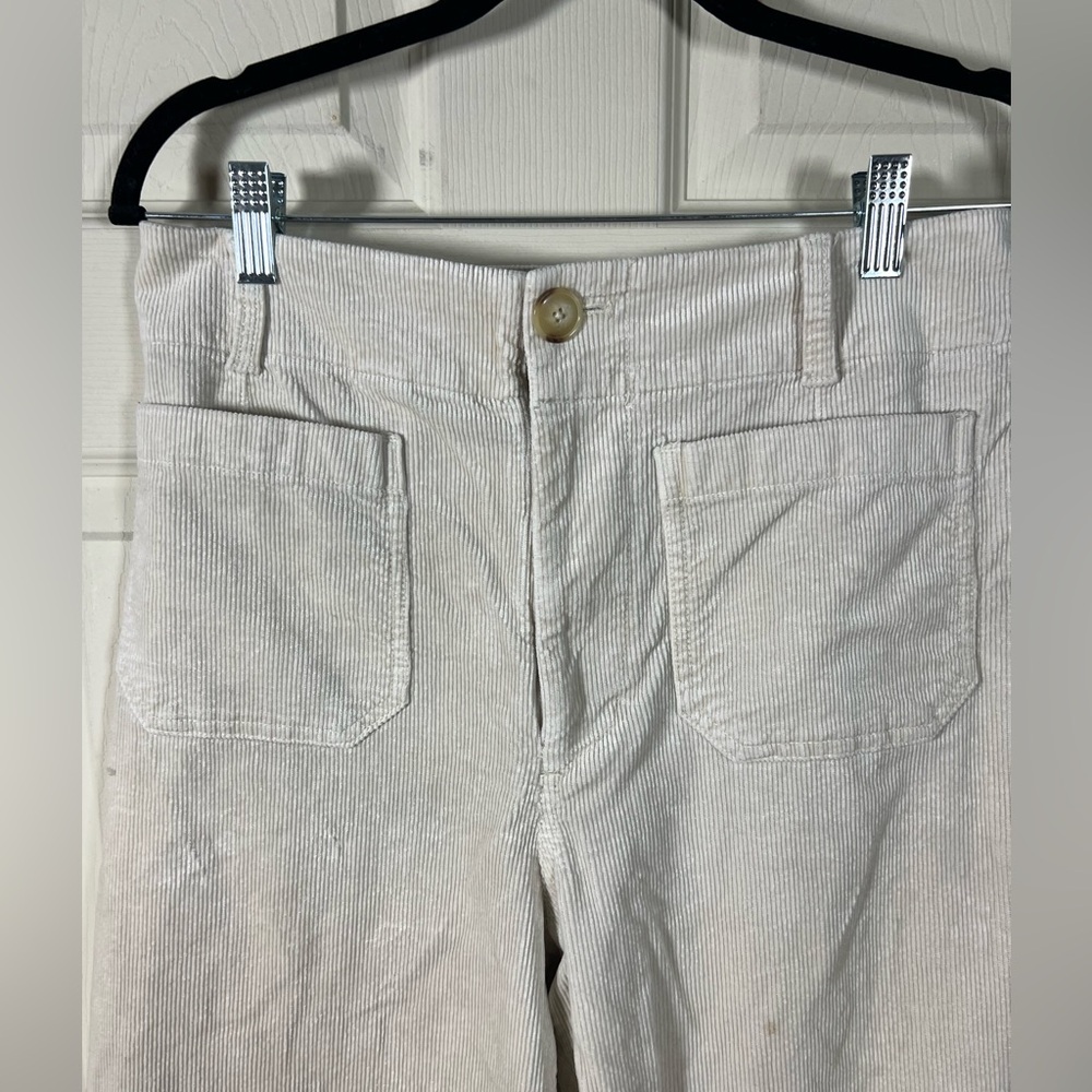 Anthropologie Maeve The Colette Corduroy Cropped Pants ivory - Picture 2 of 5